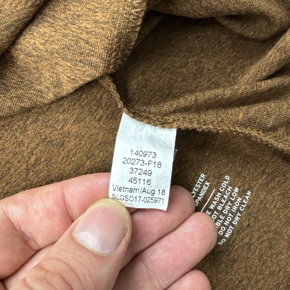 REI‎ Co-op Quarter Zip Pullover Mens XL Brown Heather Long Sleeve Stretch 140973